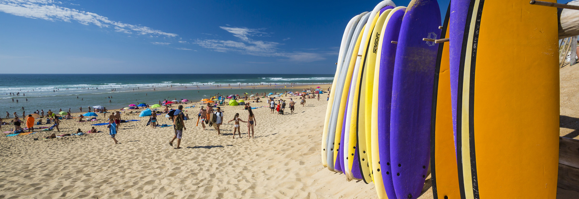 Campingplatz Les Landes - surfen am Strand