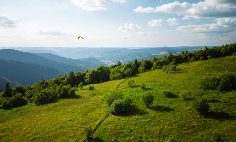 Panoramablick von den Gipfeln der Ballons des Vosges