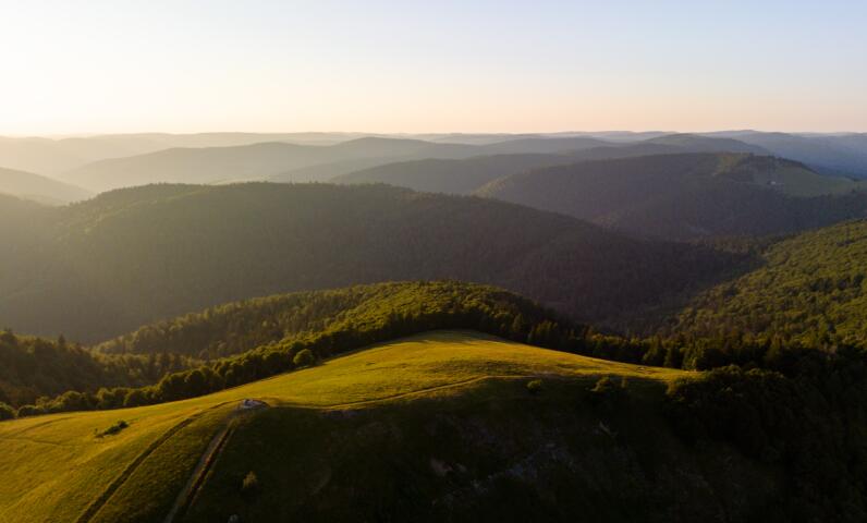 Landscapes of Bussang in the Vosges in spring, summer, autumn and winter