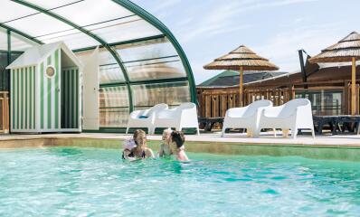 Heated indoor pool at a campsite in Étretat