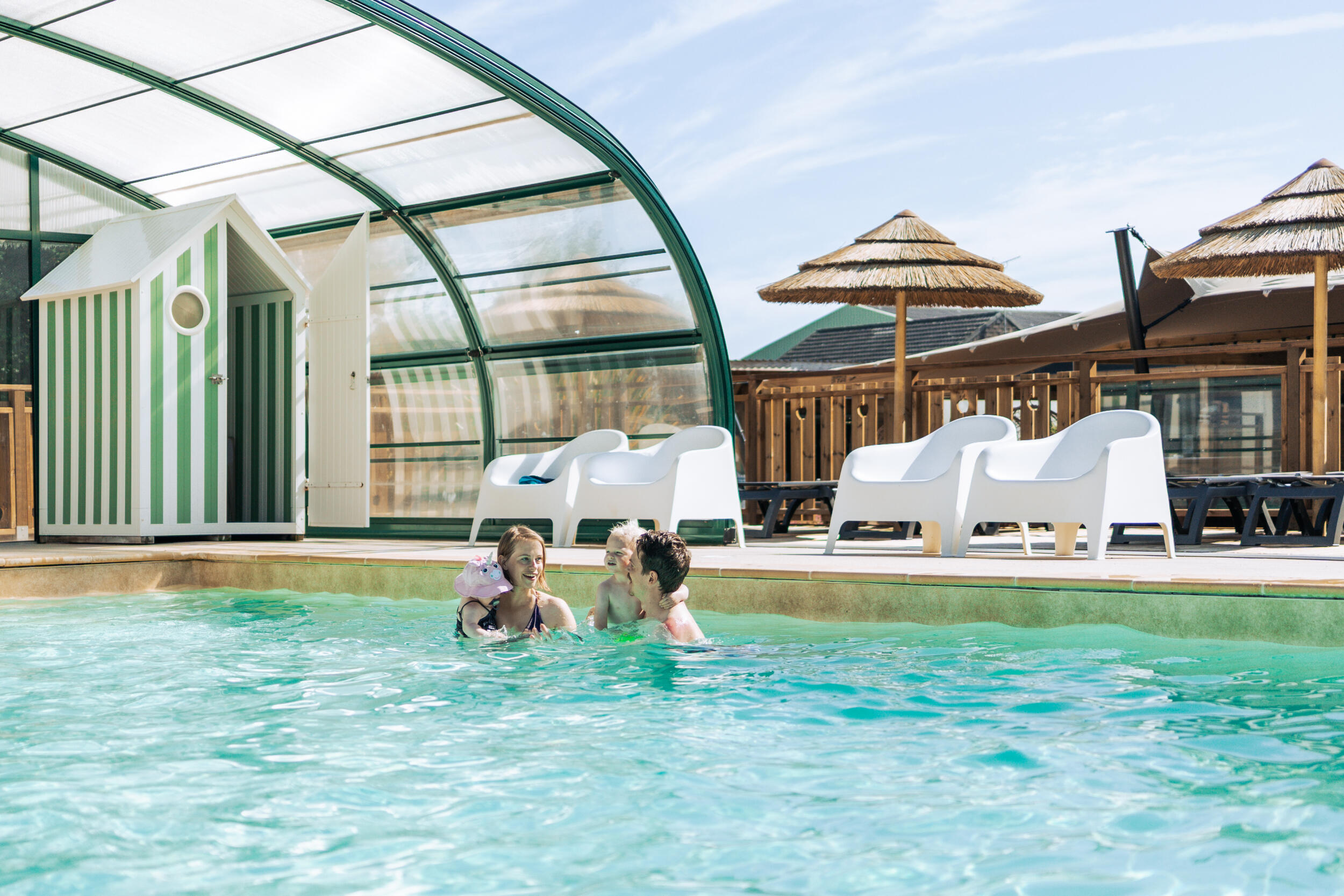 Heated indoor pool at a campsite in Étretat