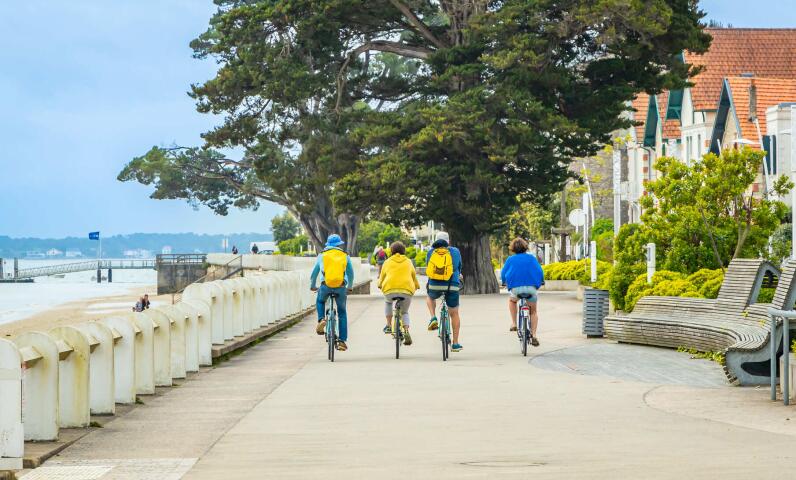Cyclists on a cycle path on the Ile d'Oléron