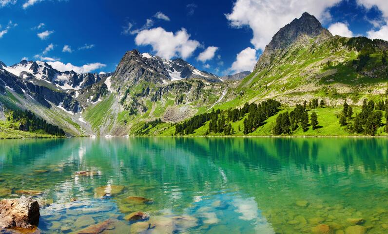 Mountain panorama in the Hautes-Pyrénées