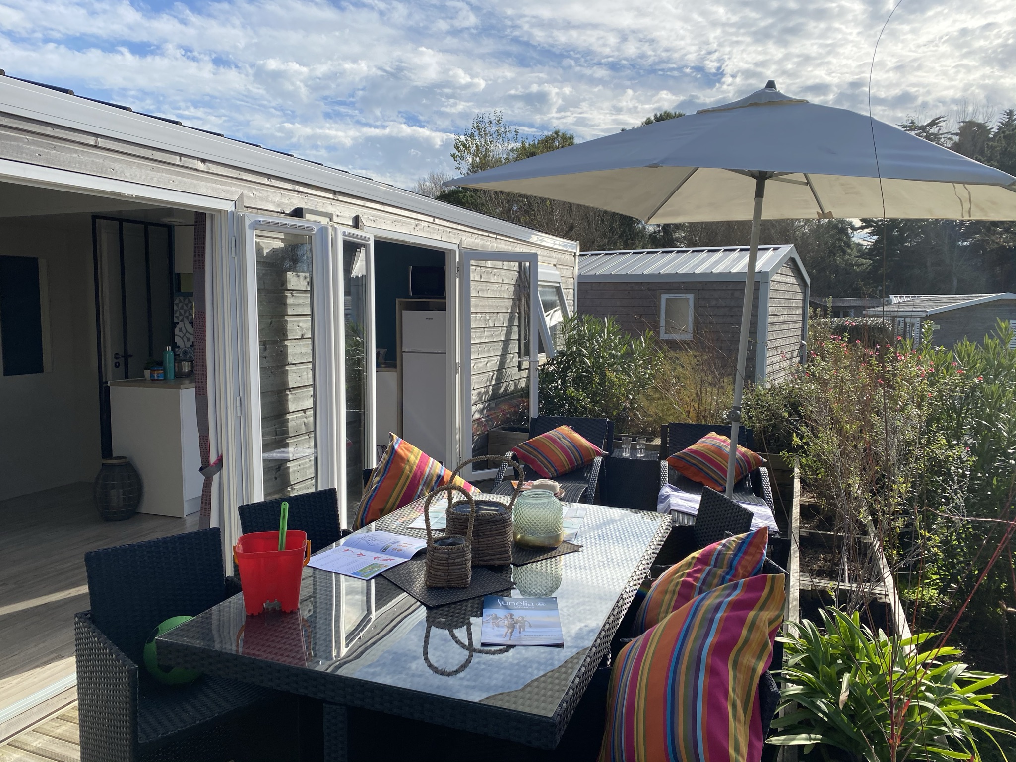 Buitenterras | Sunêlia Prestige 6 personen | Verhuur van stacaravans op ile de re