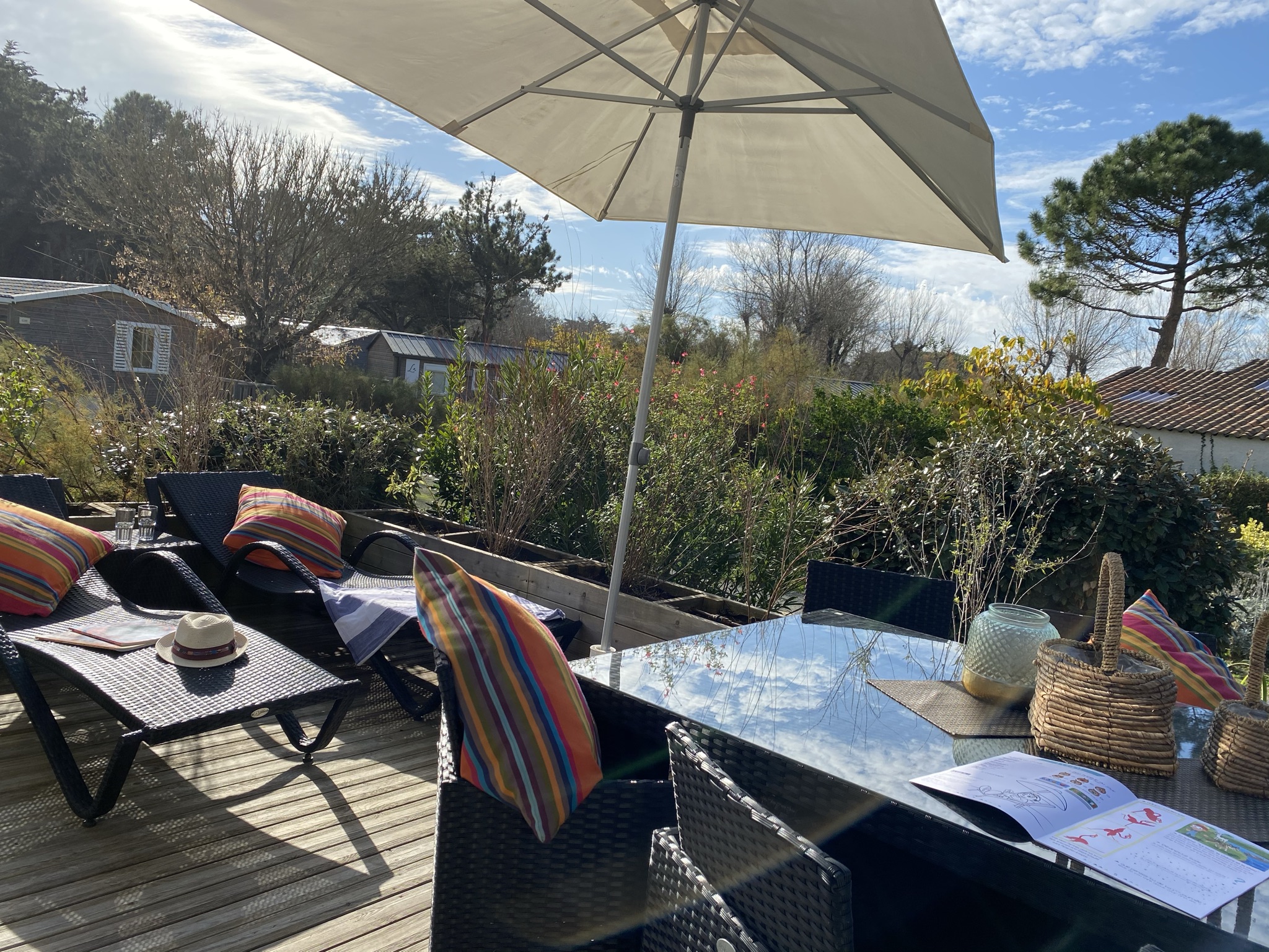 Buitenterras | Sunêlia Prestige 6 personen | Verhuur van stacaravans op ile de re